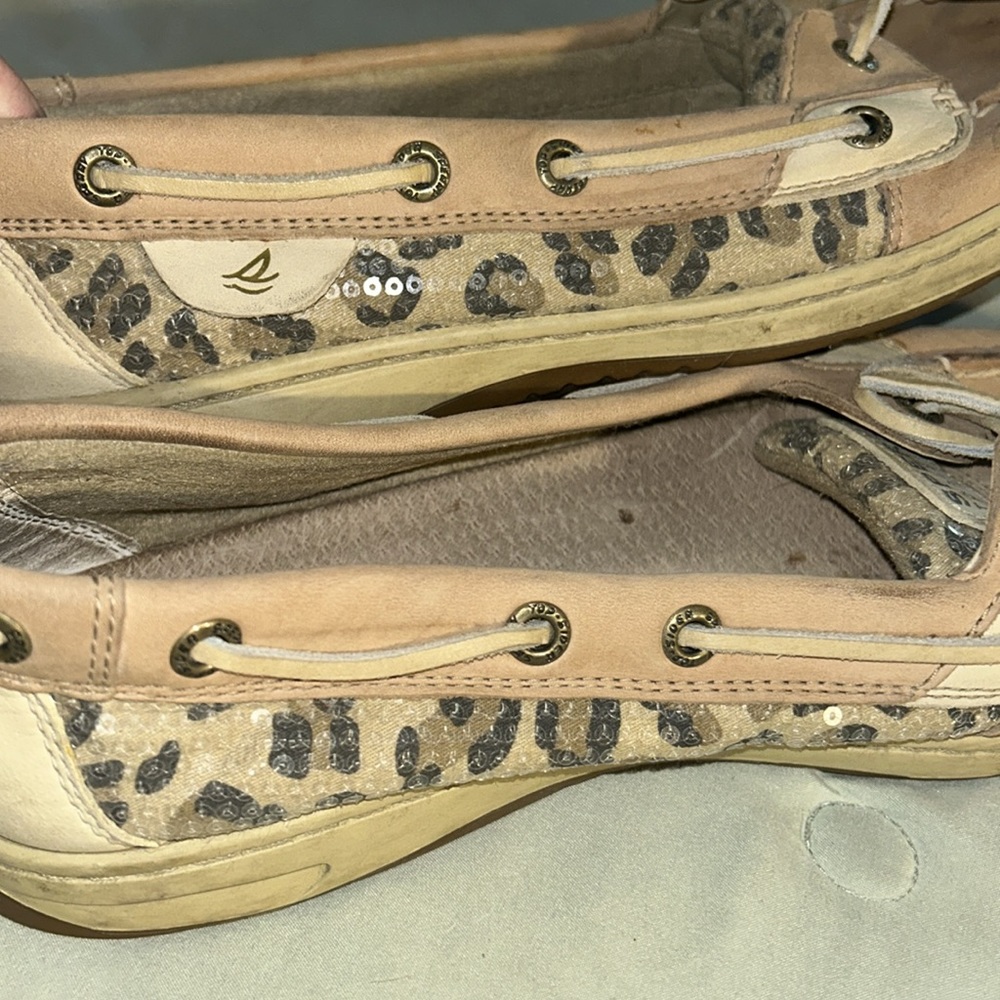 Sperry Top Sider Leopard Print With Sequins. Sz 9 - image 3